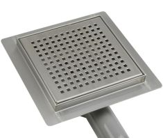 Wellis W-DRAIN SQUARE rozsdamentes acél padlóösszefolyó, 15x15x7.5 cm, 17020516-650