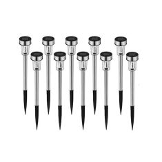 Kerti lámpa szett, 10 db – os, napelemes, inox, LED-es