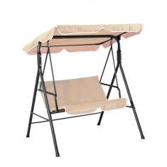 Kerti hintaágy, 3 személyes, árnyékolóval, bézs