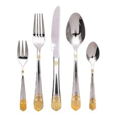 84 db-os evőeszköz készlet, ezüst/arany