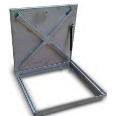 800x800mm aknanyíláshoz, rozsdamentes KO33 burkolható aknafedlap, aknatető gázrugóval, belső vízelvezetéssel, 45mm mély tálcával