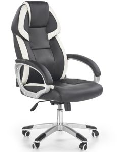 BARTON főnöki forgószék, TILT mechanika, fekete/fehér, 64x68x115-123x45-53 cm, HM1599