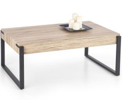 CAPRI dohányzóasztal, san remo tölgy/fekete színű, 110x64x42 cm, HM1478