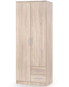 LIMA 2 ajtós, 2 fiókos ruhásszekrény, sonoma tölgy színű, 80x52x205 cm, HM1465