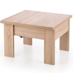 SERAFIN bővíthető dohányzóasztal, sonoma tölgy színű, 80-160x80x53-79 cm, HM1519