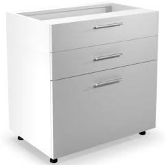 VENTO elemes konyhabútor, alsószekrény, 3 fiókos, fehér, 80x82x52 cm, HM1689