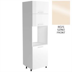 VENTO elemes konyhabútor, beépíthető sütő szekrény, 3 ajtós, bézs/fehér, 60x214x56 cm HM0208